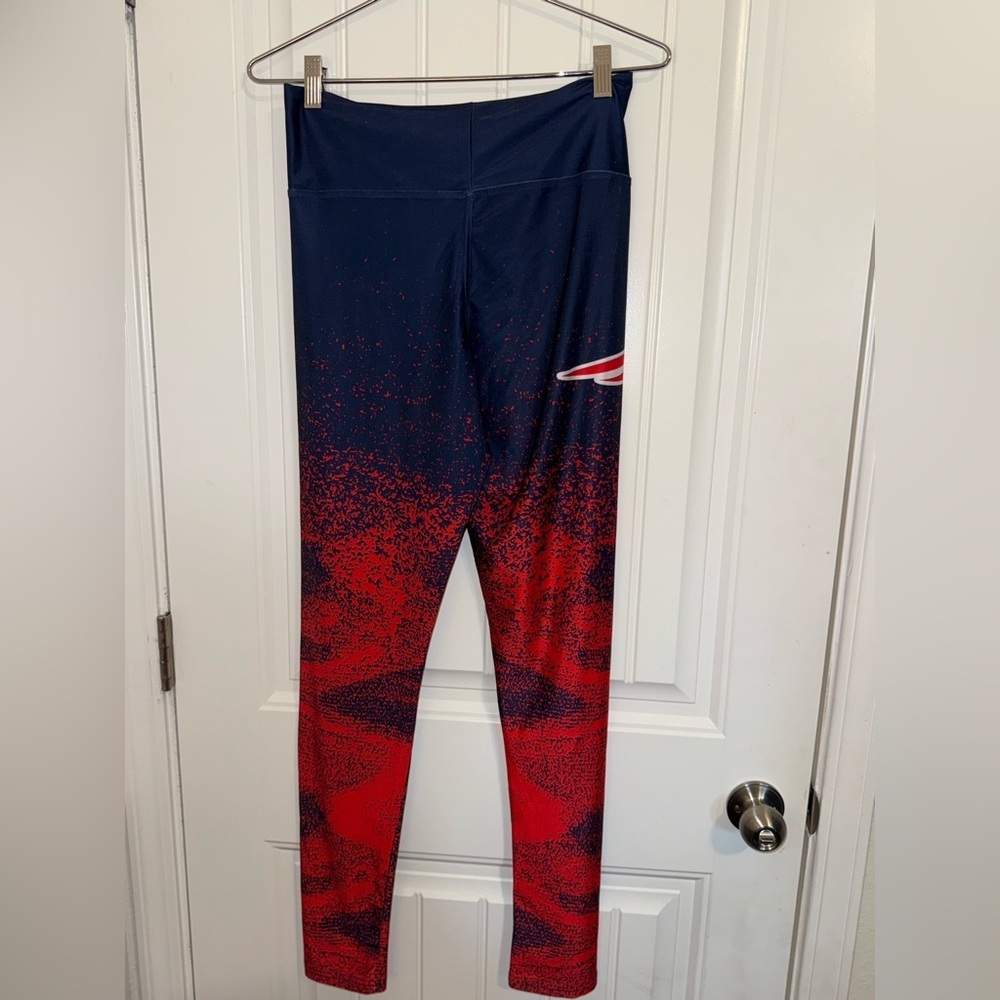 NFL Blue and Red Gradient Leggings with Team Pattern - Picture 10 of 10